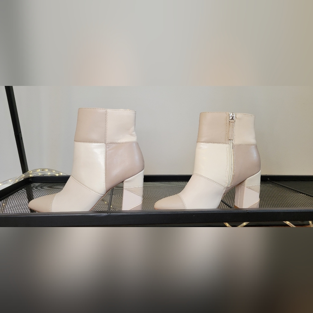 Madden Girl Cream Checkered Ankle Boots